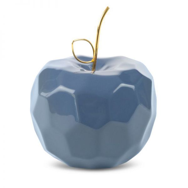 Figurka ceramiczna Jabłko APEL 16X16X13 granatowa + złota