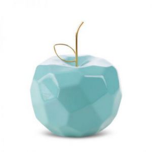 Figurka ceramiczna Jabłko APEL 13X13X10 niebieska + złota