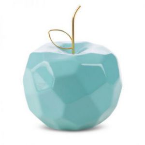 Figurka ceramiczna Jabłko APEL 16X16X13 niebieska + złota