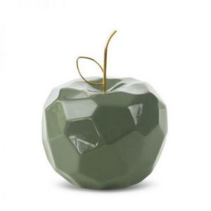 Figurka ceramiczna Jabłko APEL 13X13X10 zielona + złota