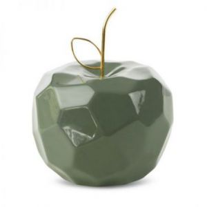Figurka ceramiczna Jabłko APEL 16X16X13 zielona + złota