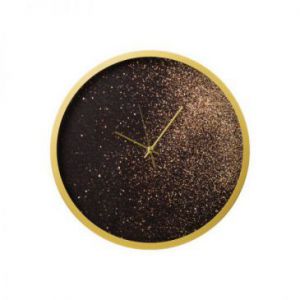 Dekoracyjny zegar ścienny 40X5X40 czarny + złoty