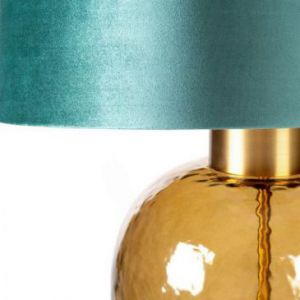 Lampa dekoracyjna MUSA 40X69 turkusowa + złota