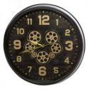 Dekoracyjny zegar na ścianę 61X11X61 czarny + złoty