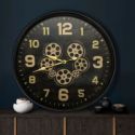 Dekoracyjny zegar na ścianę 61X11X61 czarny + złoty