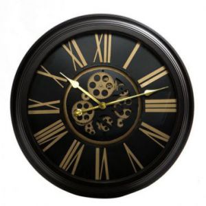 Dekoracyjny zegar na ścianę 64X11X64 czarny + złoty