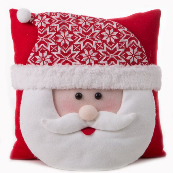 Poszewka świąteczna Święty Mikołaj 3D MORY 40X40 biała + czerwona