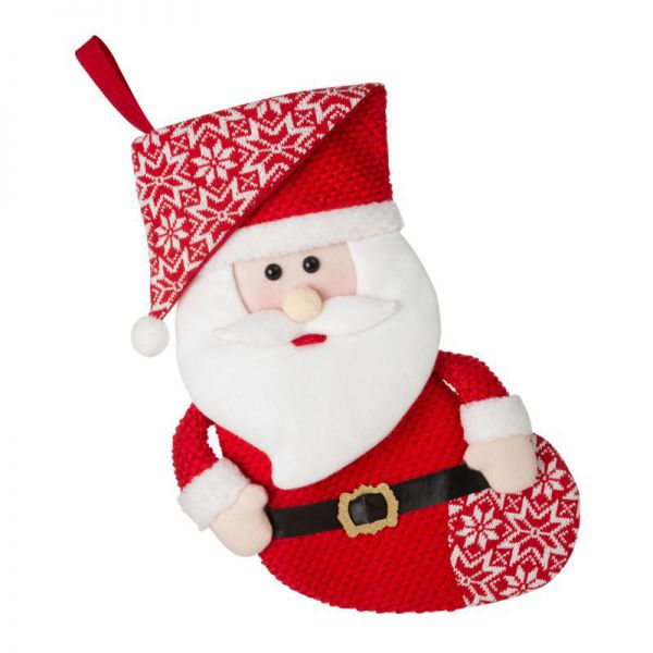 Skarpeta Świąteczna 3D Święty Mikołaj MORY 50 cm czerwona + biała