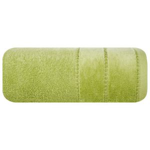 Ręcznik bawełniany z welurową bordiurą MARI 70X140 oliwkowy
