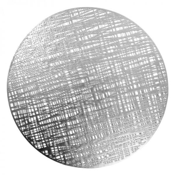 Podkładka dekoracyjna okrągła MONIK 38 cm srebrna x6