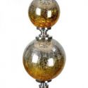 Lampa stojąca z welwetowym abażurem SABRINA 38X157 złota + srebrna