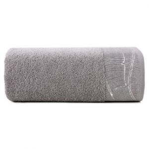 Ręcznik bawełniany z żakardową bordiurą METALIC 50X90 stalowy