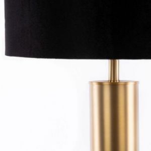 Lampa stojąca z welwetowym abażurem VICTORIA 43X157 czarna + złota