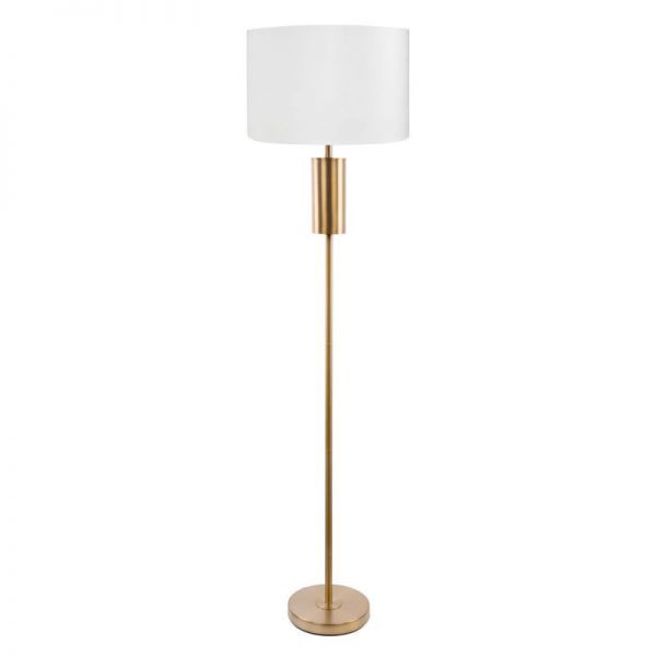 Lampa stojąca z abażurem BLANCA 43X157 biała + złota