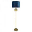 Lampa stojąca z welwetowym abażurem LOTOS2 43X157 turkusowa + złota