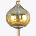 Lampa stojąca z welwetowym abażurem LOTOS4 43X157 turkusowa + złota