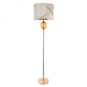 Lampa stojąca z abażurem BLANCA 46X165 biała + złota