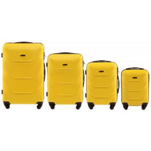 Wings  Zestaw 4 walizek podróżnych na 4 kółkach ABS żółte