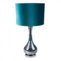 Lampa stołowa z welwetowym abażurem ADA 36X69 turkusowa