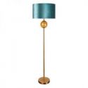 Lampa stojąca z welwetowym abażurem MUSA 46X165 turkusowa + złota