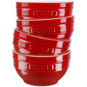 Staub Zestaw 4 misek ceramicznych okrągłych 12 cm czerwony