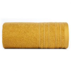 Ręcznik bawełniany frotte z bordiurą GLORY 50X90 musztardowy