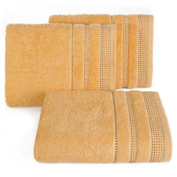 Ręcznik bawełniany z bordiurą POLA 50X90 morelowy