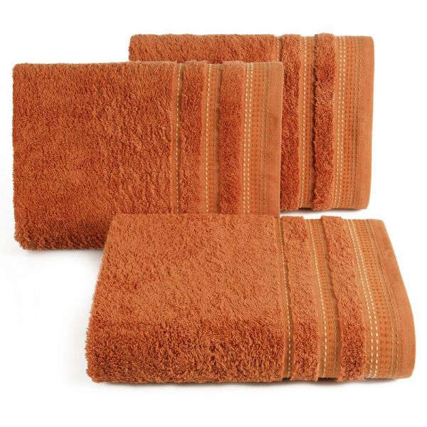 Ręcznik bawełniany z bordiurą POLA 50X90 pomarańczowy