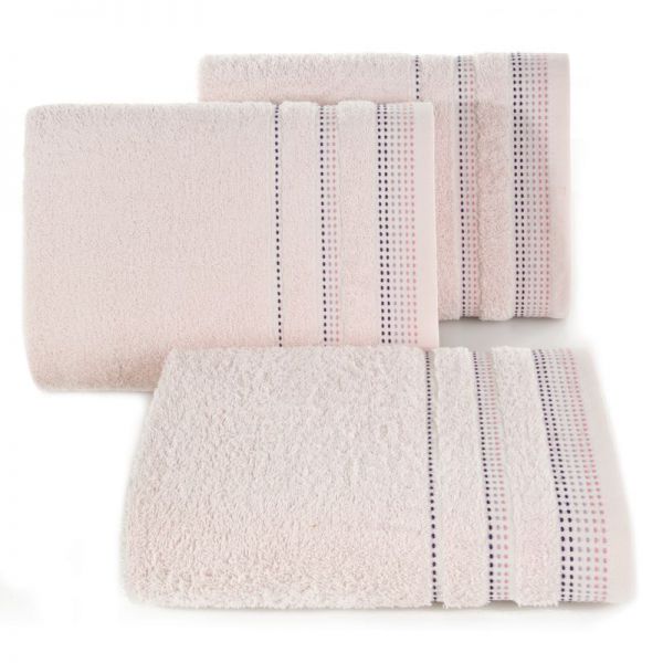 Ręcznik bawełniany z bordiurą POLA 30X50 jasnoróżowy