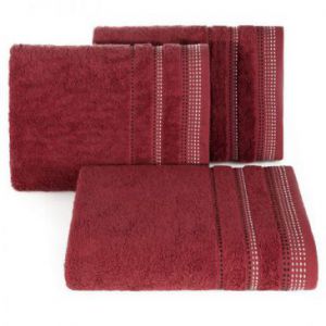 Ręcznik bawełniany z bordiurą POLA 30X50 bordowy