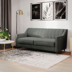 HOMEDE Sofa 2-osobowa welwetowa PEPPER 78x82x170 szara