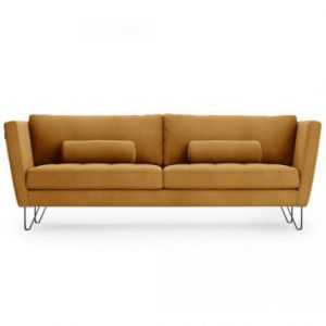 HOMEDE Sofa 3-osobowa DELTIN 81x82x210 musztardowa