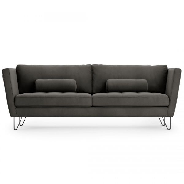 HOMEDE Sofa 3-osobowa DELTIN 81x82x210 ciemnoszara