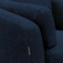 HOMEDE Fotel bluszowy tapicerowany MOONTIZA granatowy