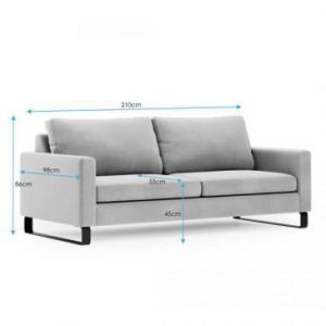 HOMEDE Sofa 3-osobowa CORNI 86x98x210 denim