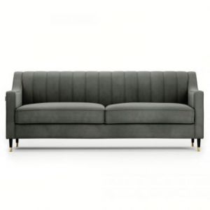 HOMEDE Sofa 2,5-osobowa welwetowa PEPPER 78x80x192 szara