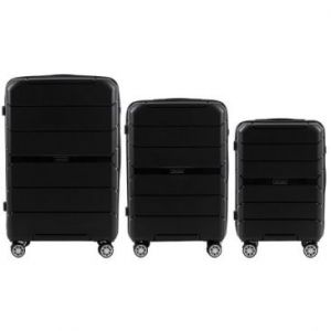 Wings  Zestaw 3 walizek z polipropylenu S, M, L czarne