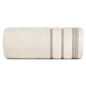 Ręcznik bawełniany z ozdobną bordiurą AMANDA 30X50 beżowy