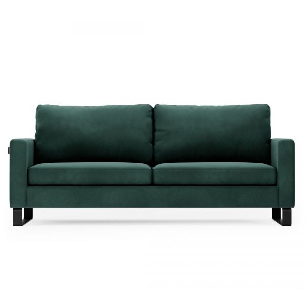 HOMEDE Sofa 3-osobowa CORNI 86x98x210 butelkowa zieleń
