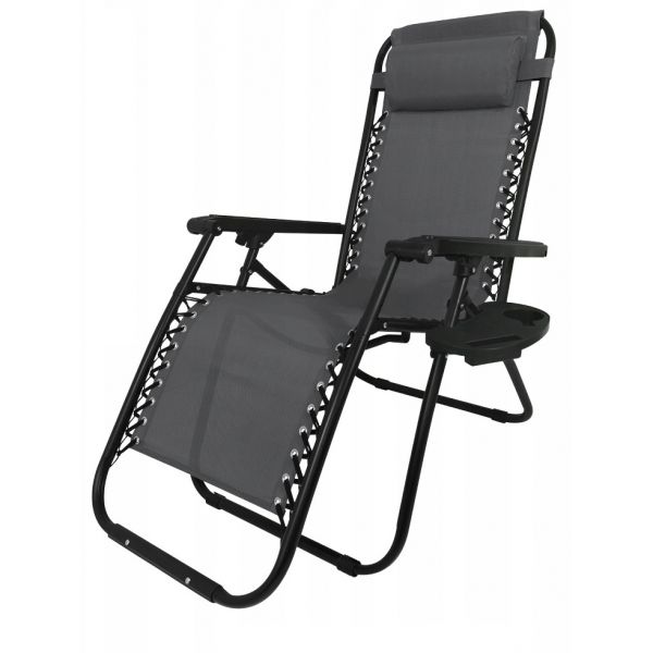 Fotel krzesło leżak ogrodowy rozkładany FARO c. szary