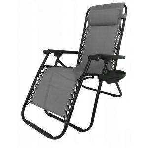 Fotel krzesło leżak ogrodowy rozkładany FARO j. szary
