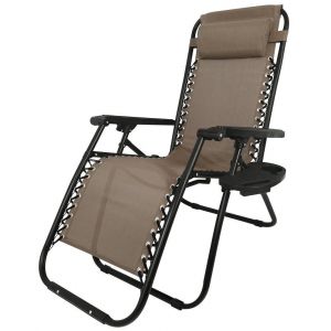 Fotel krzesło leżak ogrodowy rozkładany FARO j. brąz