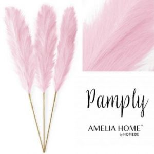 AmeliaHome Sztuczny kwiat trawa pampasowa PAMPLY 110CM 3 szt róż