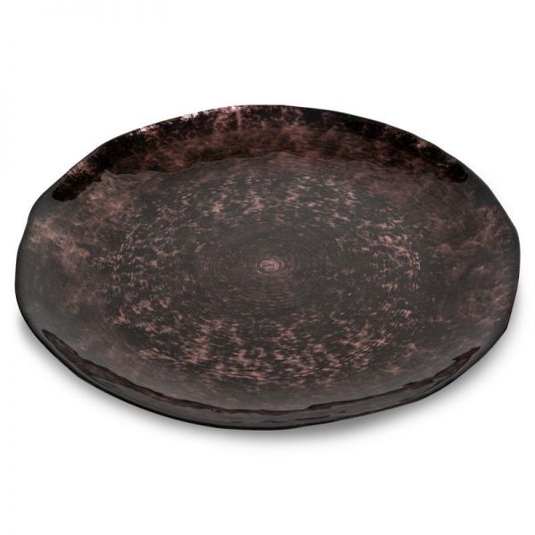 Piękna patera dekoracyjna ze szkła PATI 31X31X2 brązowa + czarna