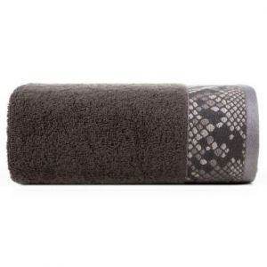 Ręcznik bawełniany z żakardową bordiurą GISEL 70X140 ciemny brązowy