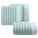 Ręcznik bawełniany z ozdobną bordiurą w pasy LEO 50X90 niebieski