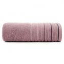 Ręcznik bawełniany z ozodbną bordiurą w pasy RIZA 70X140 pudrowy