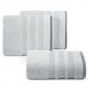 Ręcznik bawełniany z bordiurą w pasy NASTIA 70X140 srebrny