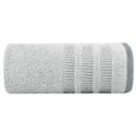 Ręcznik bawełniany z bordiurą w pasy NASTIA 70X140 srebrny