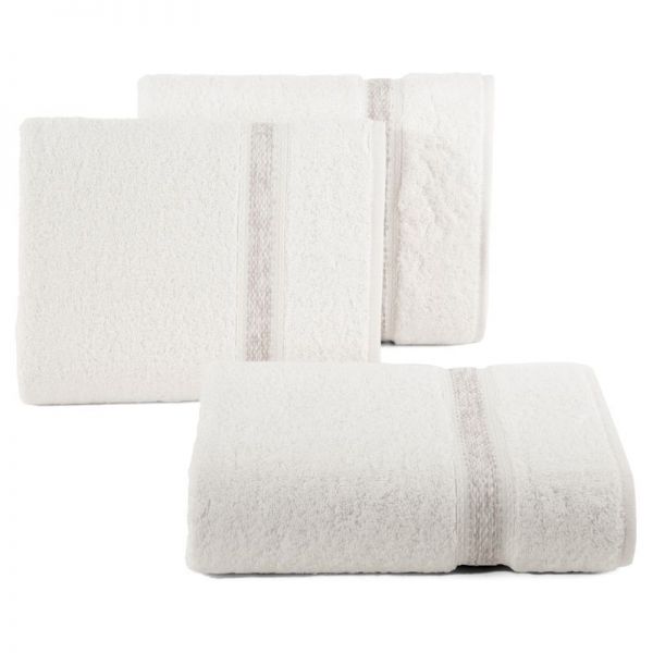 Ręcznik bawełniany z bordiurą w stylu eko ALTEA 100X150 kremowy